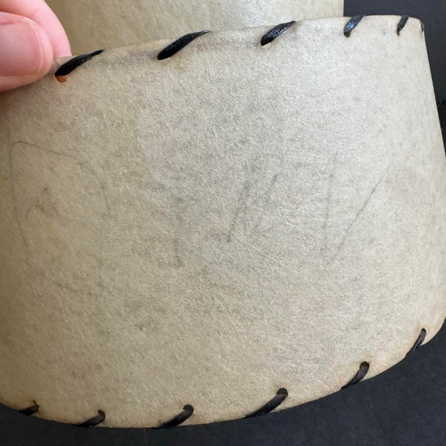 Mid Century Modern Fiberglass Lampshade Two Tier 1950s Vintage Petite 6.25" Tall For Sale - Image 4 of 7