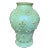 1990s Italian Hand Painted Green Ceramic Vase For Sale