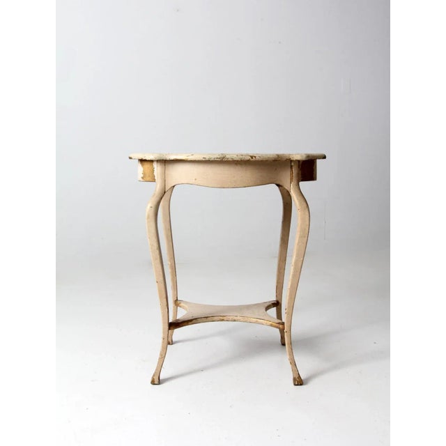Cream Antique French Provincial Side Table For Sale - Image 8 of 13