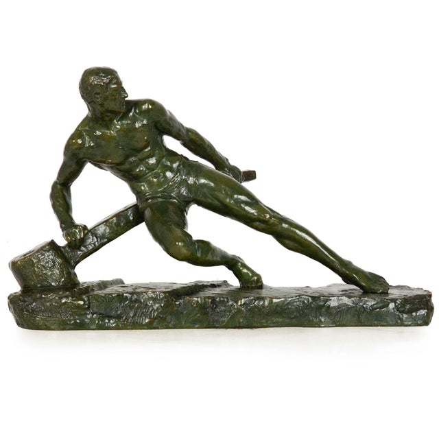 PIERRE LE FAGUAYS French, 1892-1962 "The Lock" Verdigris patinated bronze | signed verso P Le Faguays, sealed with LN...