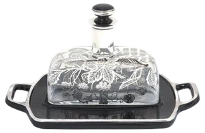 Sterling Overlay Perfume Bottle & Tray