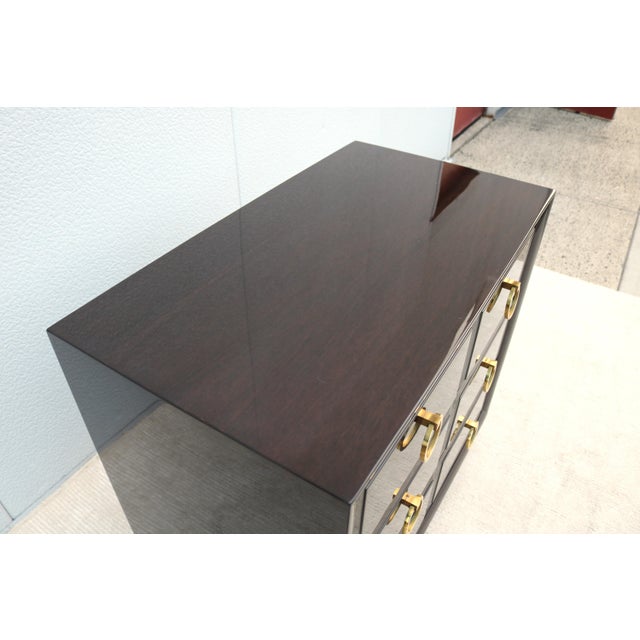 1960s t.h. Robsjohn Gibbings for Widdicomb Three Drawers Mahogany Dresser Chest For Sale - Image 9 of 12