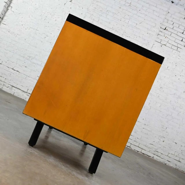 Mid 20th Century Vintage Mid Century Modern Art Deco Maple Colored Desk With Black Accents by American of Martinsville For Sale - Image 5 of 13