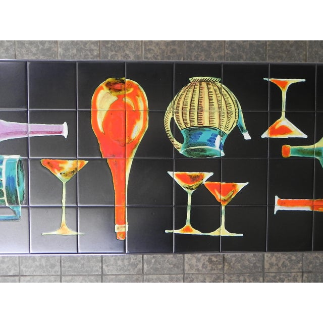 Vintage Tile Table with 40 Tiles and Decoration, 1960s For Sale - Image 11 of 18