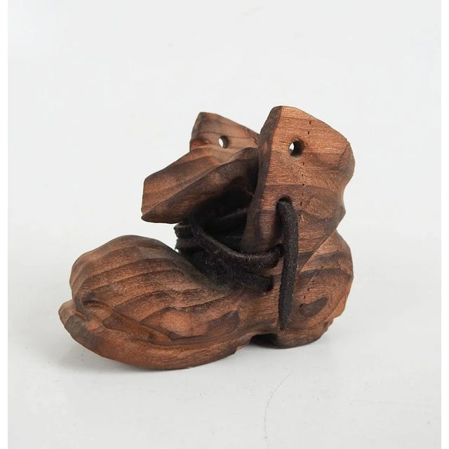 Small Vintage Duke Moore Folk Art Boot Wood Carving For Sale - Image 9 of 9