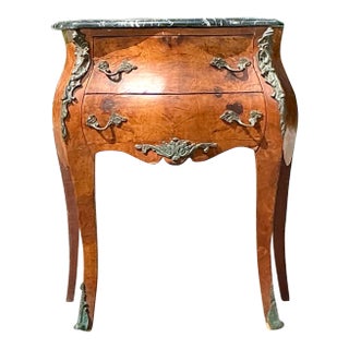 Mid 20th Century Vintage Regency Burl Wood and Ormolu Chest of Drawers For Sale