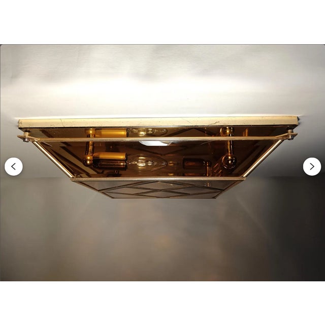 Mid-Century Modern Modern Art Deco Murano Glass Ceiling Light, 1970s For Sale - Image 3 of 12