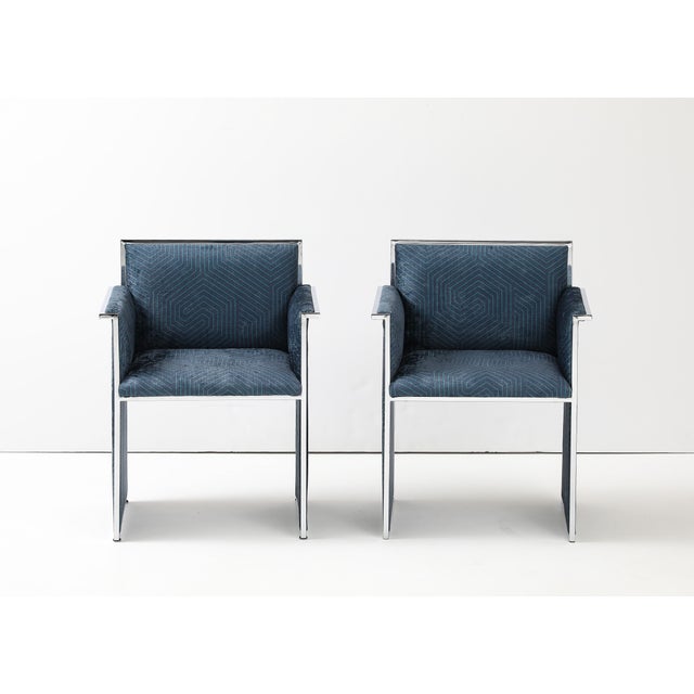 1970's Streamline Chrome Italian Dining Chairs Set Of 6 For Sale - Image 10 of 12