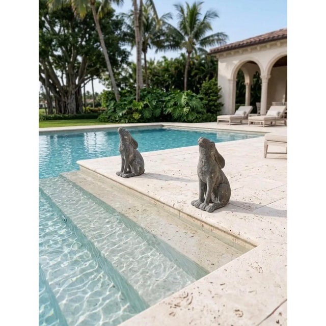 2000 - 2009 A Pair of Vintage Cast Iron "Moon Gazing" Hares For Sale - Image 5 of 8