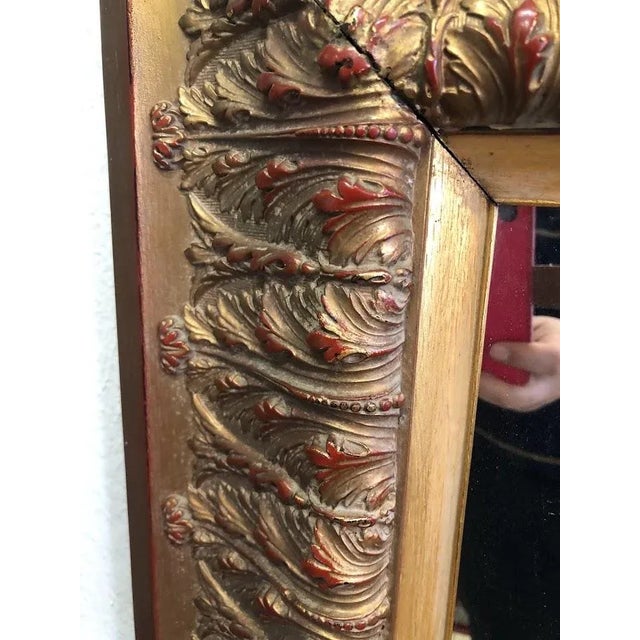 Vintage Mirror With Ornate Gilt Wood Frame For Sale - Image 4 of 6
