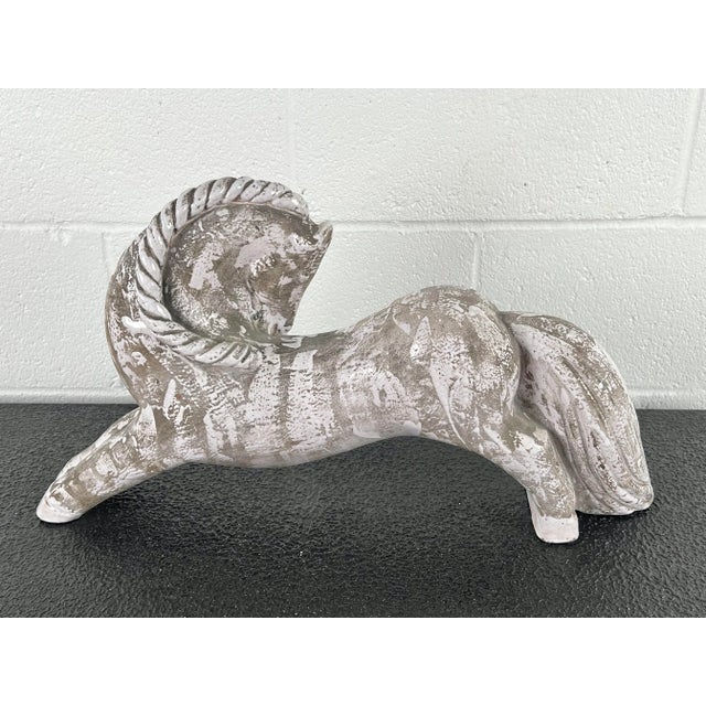 1930s French Enameled Terracotta Horse Sculpture, Circa 1940 For Sale - Image 5 of 8