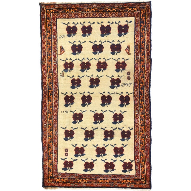 Textile Vintage Persian Shiraz Rug - 03'04 X 05'07 For Sale - Image 7 of 7