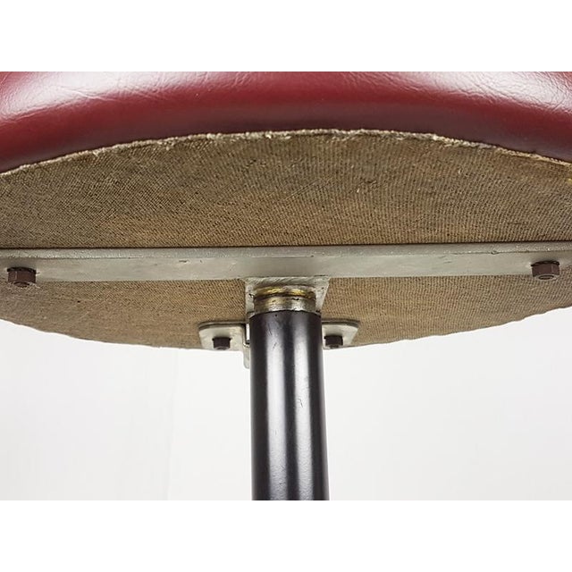 Black Chrome-Plated Metal and Skai Swivel Stool from Velca, 1970s For Sale - Image 8 of 16