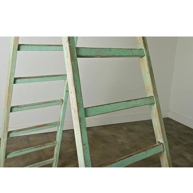 Wood English 19th Century Painted Folding Ladder For Sale - Image 7 of 12