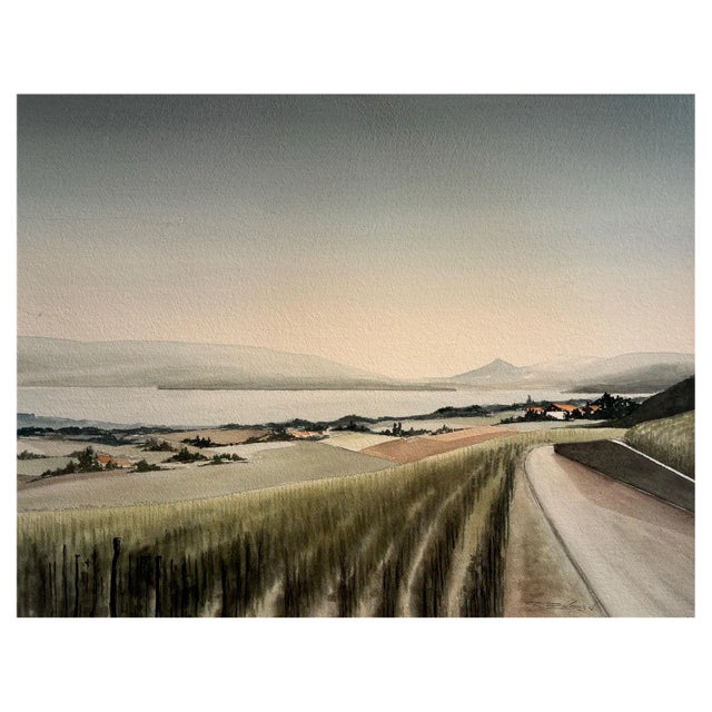 René Zwahlen, On the Vaudoise Cost, Switzerland, Watercolor For Sale