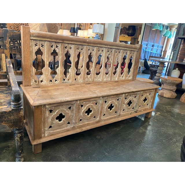 Mid 20th Century Vintage Old India Church Bench For Sale - Image 13 of 16