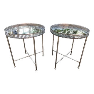 1990s Contemporary Mirrored Side Tables - A Pair For Sale