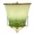 Green Gradient Glass Wall Sconce With Brass Fixture, France 1960s. For Sale