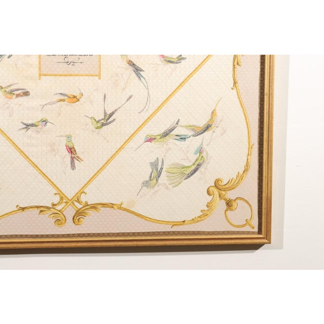 Mid 20th Century Vintage Hermès Hummingbird Scarf For Sale - Image 5 of 11