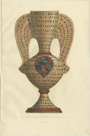 Delange, Majolica Vase, 1869, Paper