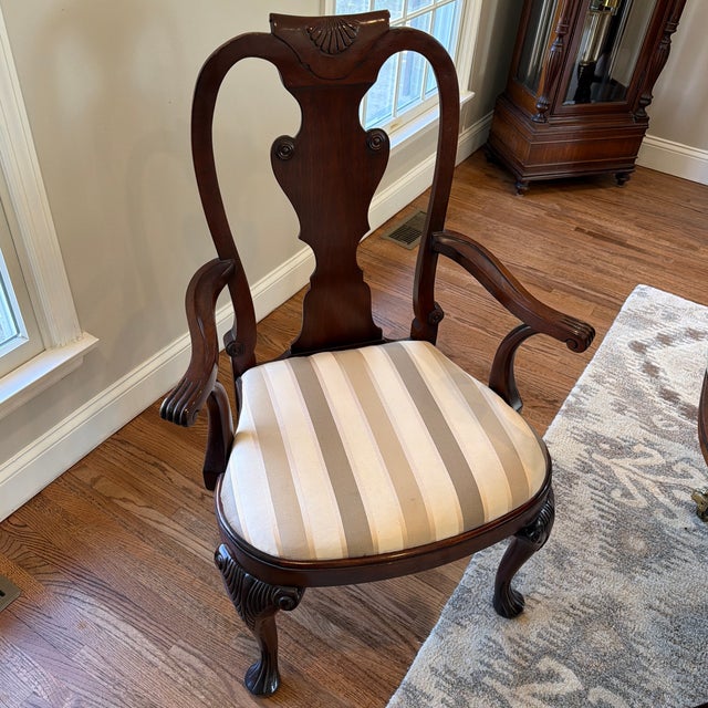 1980s Baker Historic Charleston Mahogany Dining Table w/ 2 Leaves & 6 Shield-Back Chairs For Sale - Image 12 of 17