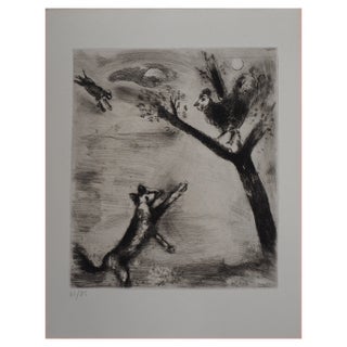 Marc Chagall, The Rooster and the Fox, Original Engraving For Sale