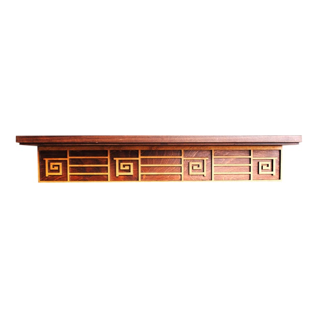 Mid 20th Century Wood "Greek Key" Wall Shelf Chairish