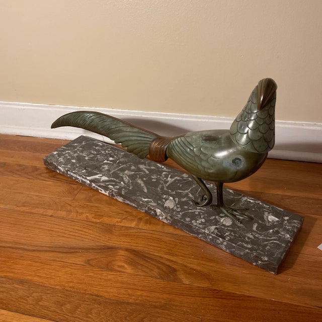 Early 20th Century Art Deco French Bronze Pheasant Figure For Sale - Image 6 of 8