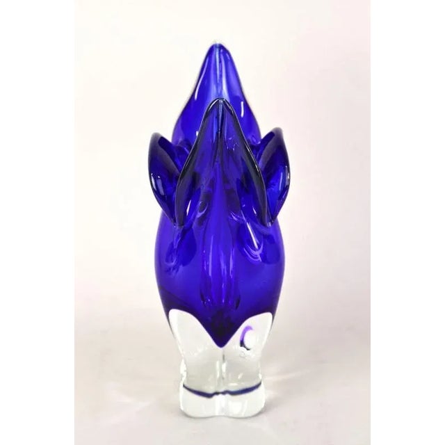 Glass Vintage Dark Blue Murano Glass Vase, 1960s For Sale - Image 7 of 18