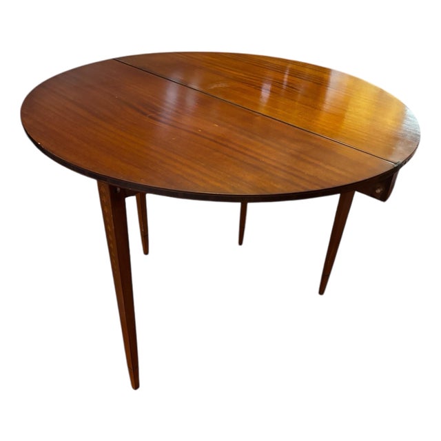 Late 19th Century Satinwood Bell Flower Inlay Flip Top Demilune Table For Sale