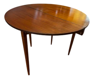 Late 19th Century Satinwood Bell Flower Inlay Flip Top Demilune Table