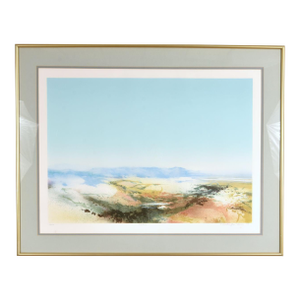 Large Scale John Maxon Hi Rider Watercolor Abstract Landscape Aquatint Etching