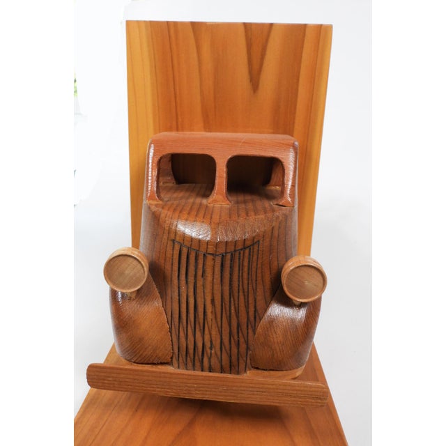 1992 handmade wooden truck bookends. Stamped handcrafted y Ken Stobbe 145. Trophy plaque for Early Ford V8 Club of America...