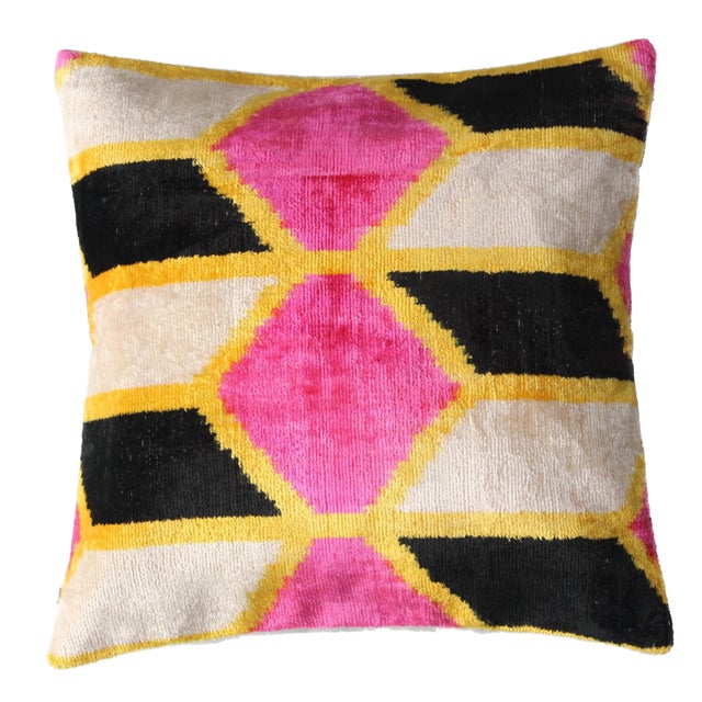 Rose Contemporary Multi Color Hand Made Turkish Pillow 16 X 16 For Sale - Image 8 of 8