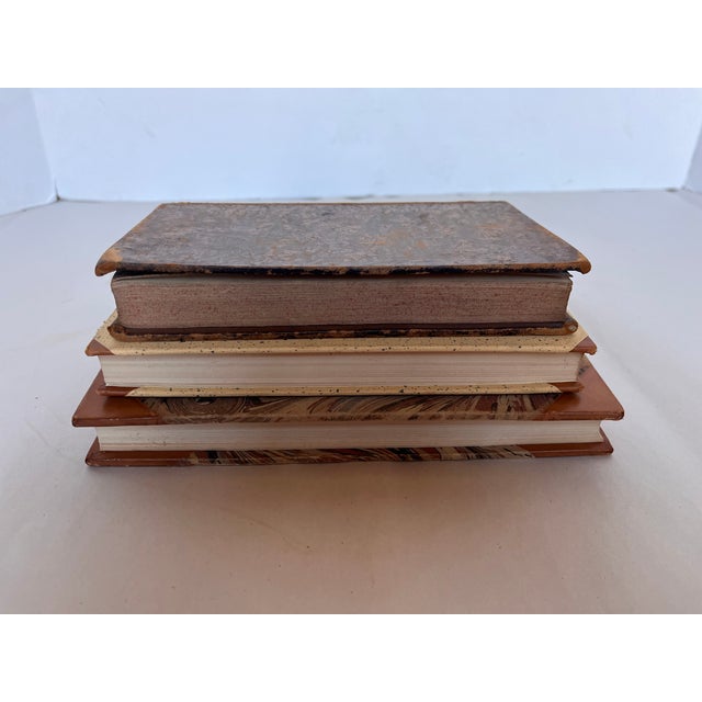 Antique French/Swedish Leather Bound Books - Set of 3 For Sale - Image 9 of 15