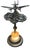 Art Deco chrome airplane and astray stand featuring a light-up art glass base. This dual-purpose accent lamp and ashtray...