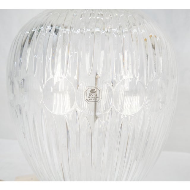 Pair of Large 14" Diameter Cut Glass Urn Vase Shape Table Lamps Stunning MINT For Sale - Image 10 of 10