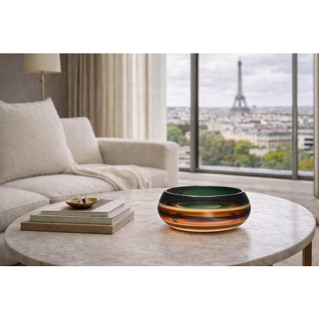 Signed Caleb Siemon Art Glass Bowl For Sale In Los Angeles - Image 6 of 6