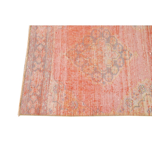 Shabby Chic Vintage Turkish Geometric Wool Runner For Sale In New York - Image 6 of 13