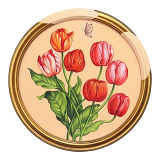 In the Blooming Season I - Framed Botanical Flowers Still Life Acrylic Painting by Carlos Gamez De Francisco For Sale