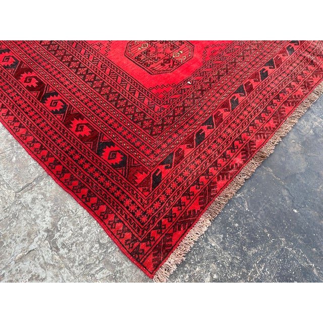 This hand-knotted Afghan rug uses natural colors and handspun wool. Elephent Foot Design This lovely rug will enhance your...