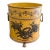 Italian Neoclassical Tole Yellow Cachepot Planter Vase With Lion Heads For Sale