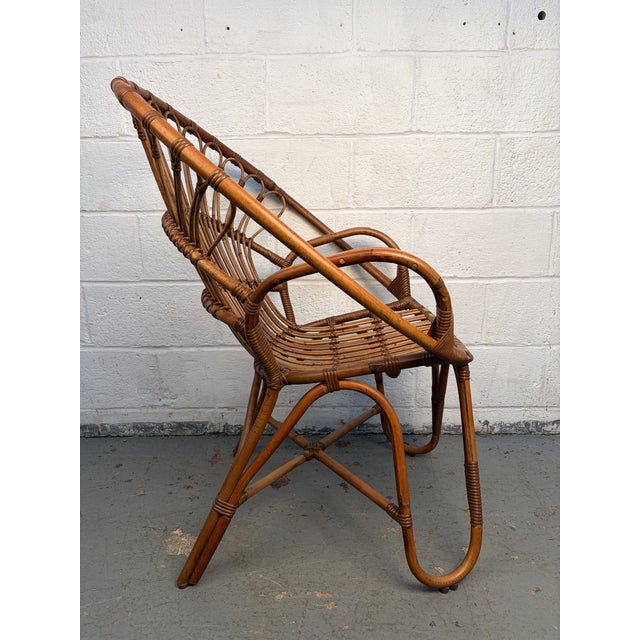 Vintage Bamboo and Rattan Lounge Chair For Sale In New York - Image 6 of 14