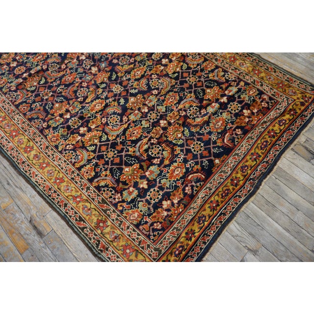 Lovely Navy Background With Allover-Floral Design With Herati Pattern Persian Rug For Sale - Image 11 of 12