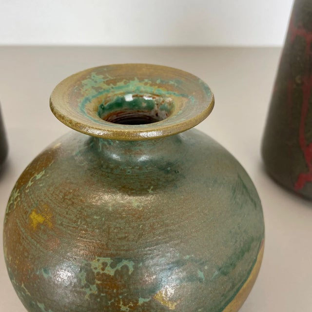 Ceramic Studio Pottery Vases from Elmar & Elke Kubicek, Germany, 1970s, Set of 3 For Sale - Image 6 of 18