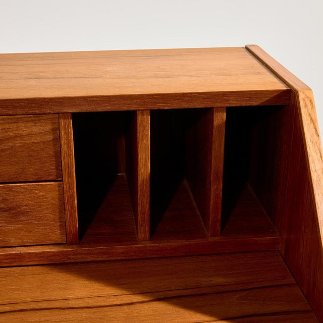 Brown Vintage Teak Bureau Desk, 1960s For Sale - Image 8 of 14