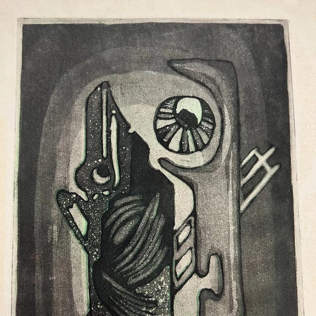 Pez Abstract Paper Engraving, Limited Edition 6/25, Maria Teresa Vieyra Rincon For Sale - Image 4 of 13