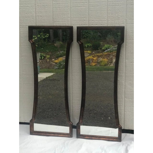 Pair of Mid Century Hourglass Mirrors Attributed to Weiman For Sale - Image 13 of 13