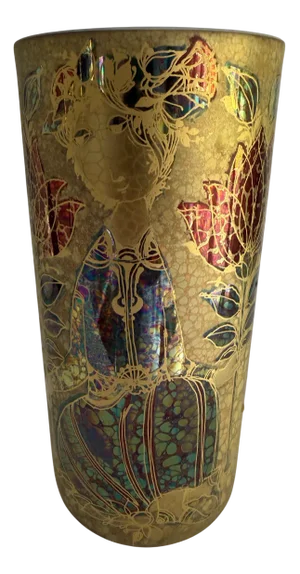 Scheherazade Gold Hand-Painted Vase by Björn Wiinblad for Rosenthal, 1992