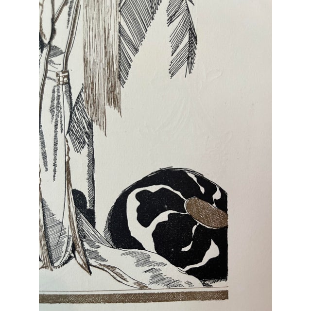 Fashion Illustration Print by Pierre Mourge , 1920 For Sale - Image 4 of 5